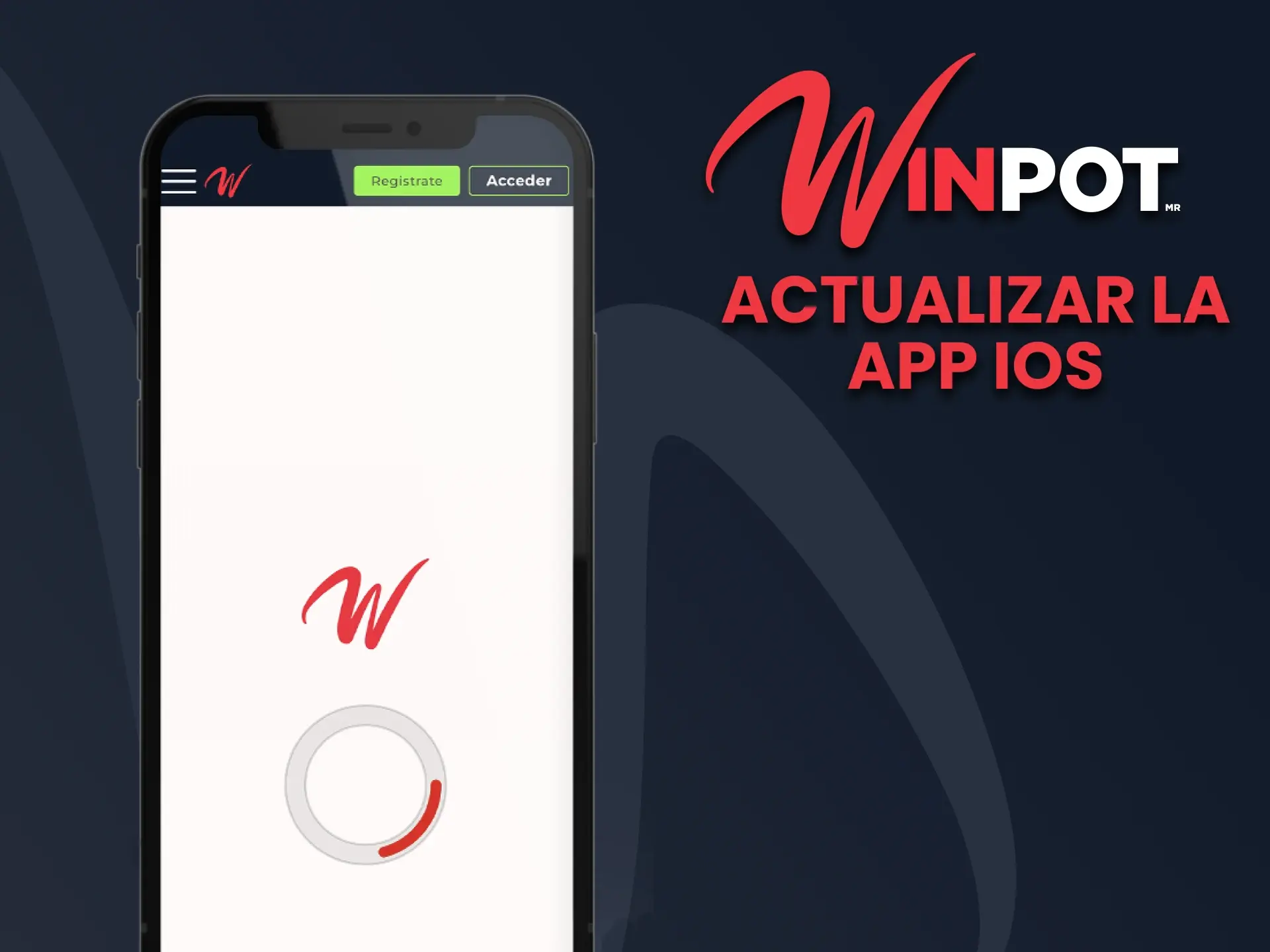 Actualiza la aplicación Winpot en tu dispositivo iOS para estar al día de las últimas promociones y bonos del casino.