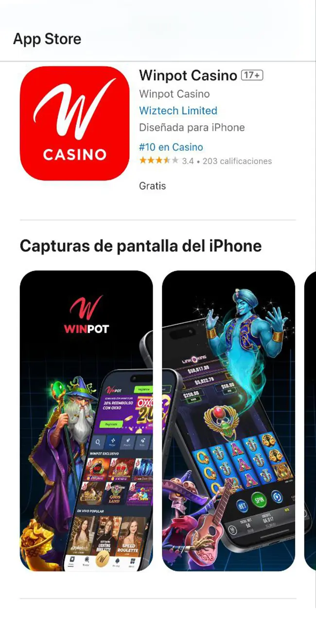 Instala la app y empieza a ganar apostando en la casa de apuestas Winpot.