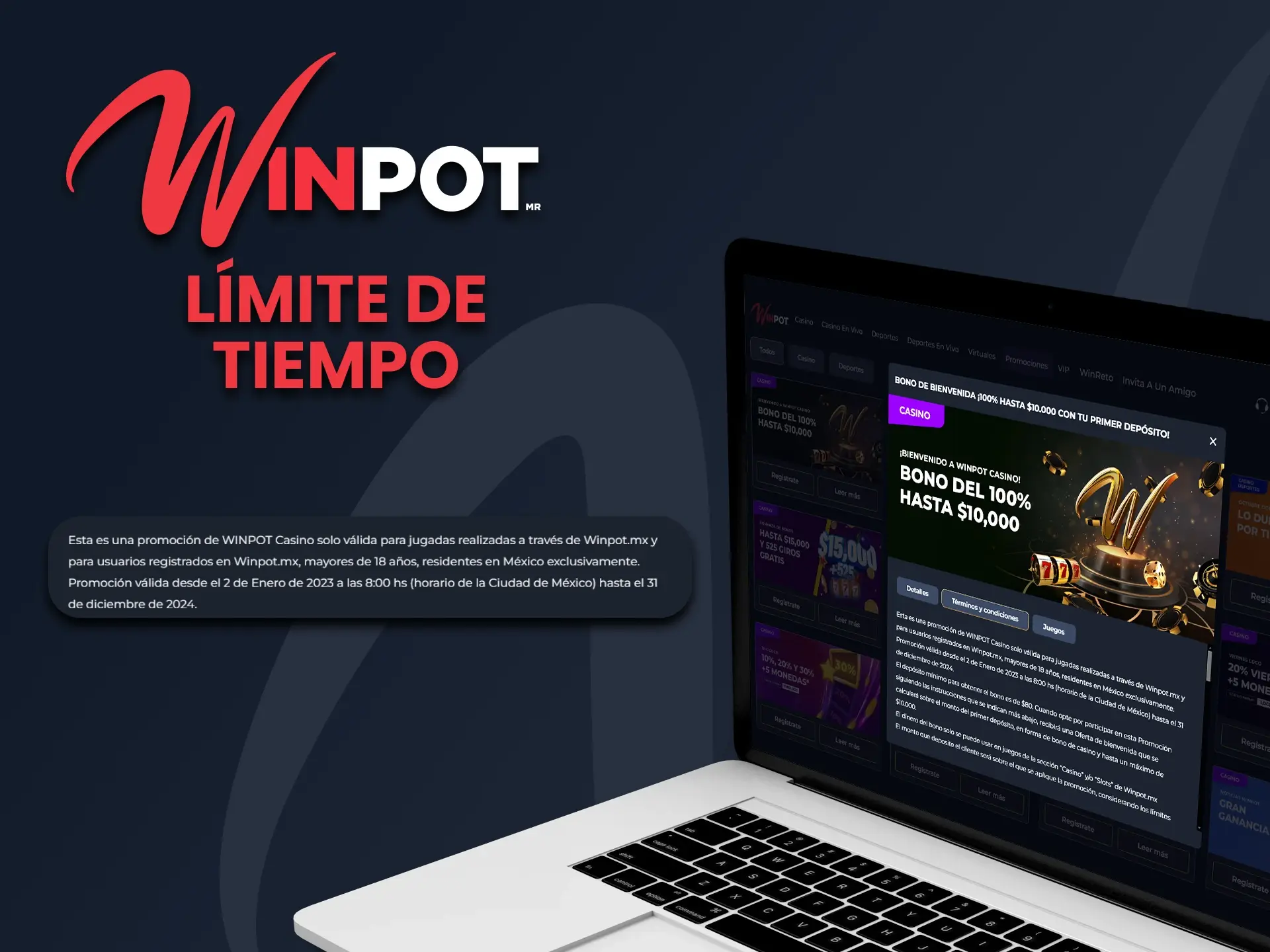 Averigua por cuanto tiempo tu bono de Winpot Casino estará disponible para ti.