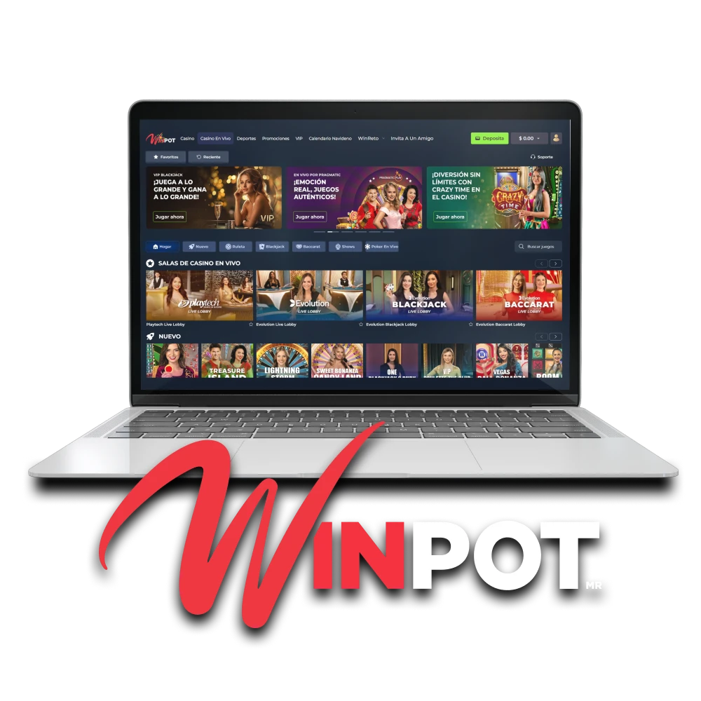 Para los juegos Winpot, elija un casino en vivo.