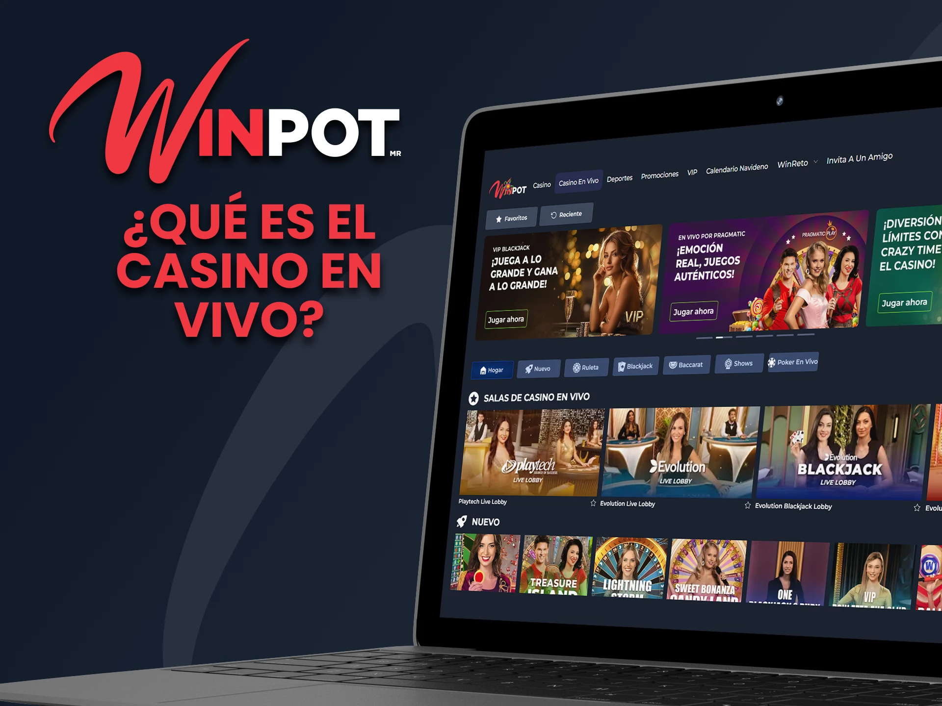 Elija un casino en vivo de Winpot.