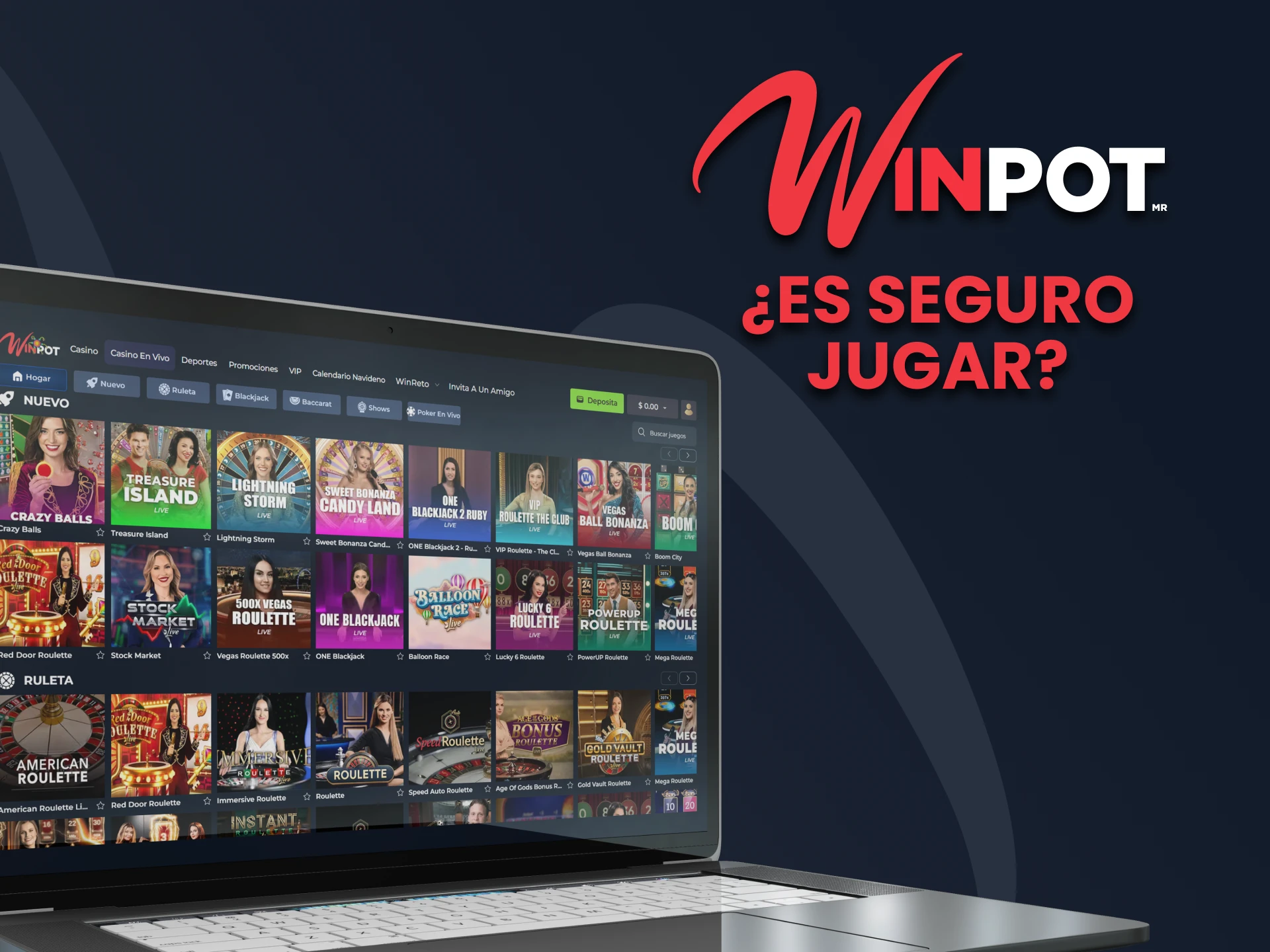 Es seguro jugar al casino en vivo en Winpot.