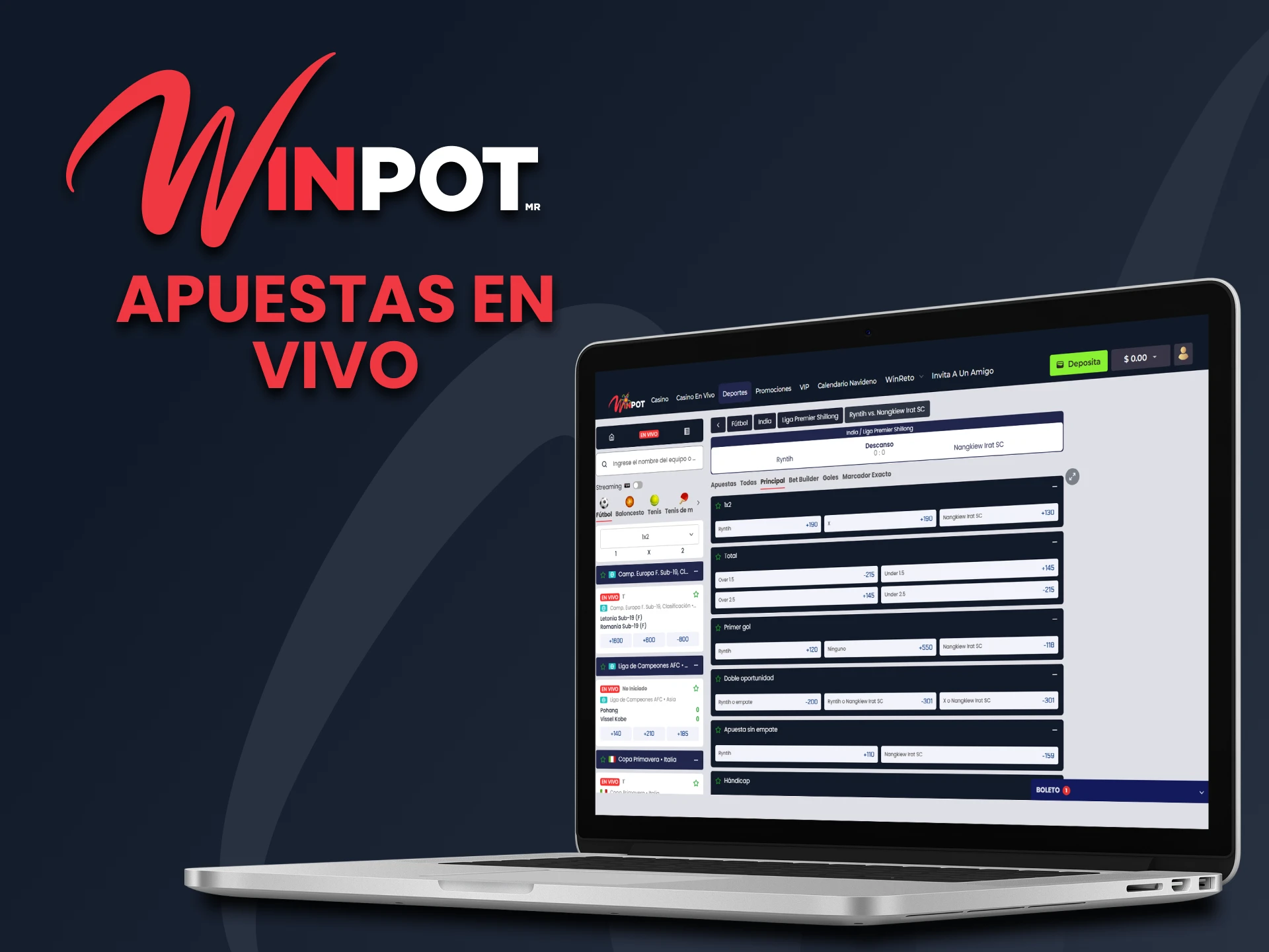 Apuesta en eventos en vivo con Winpot.