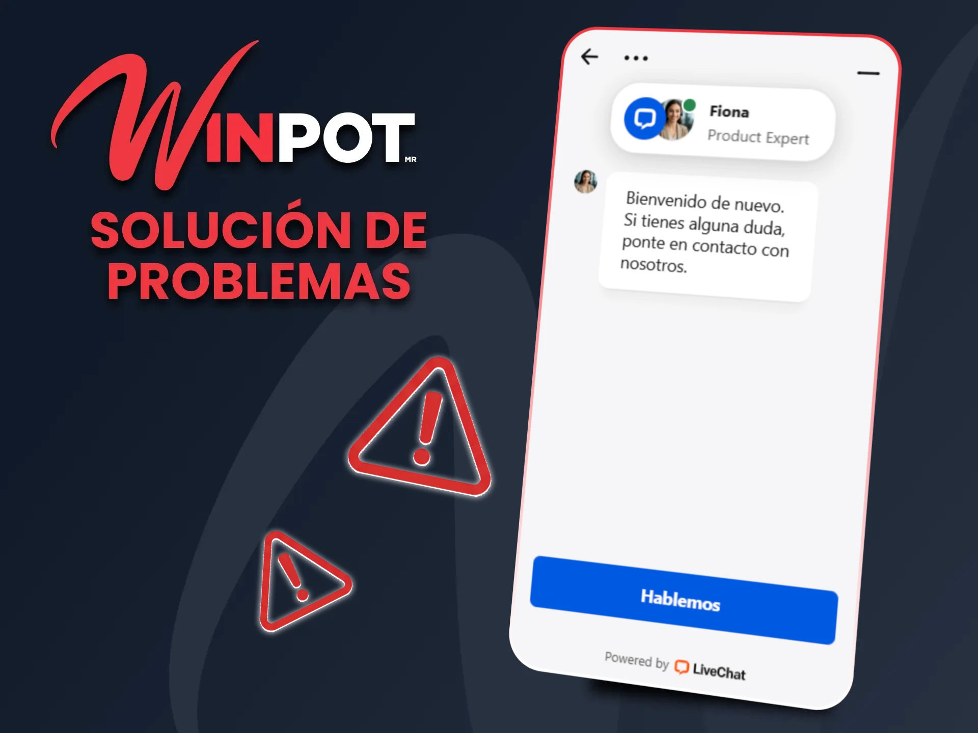 Lea sobre posibles soluciones a problemas al utilizar la aplicación Winpot.