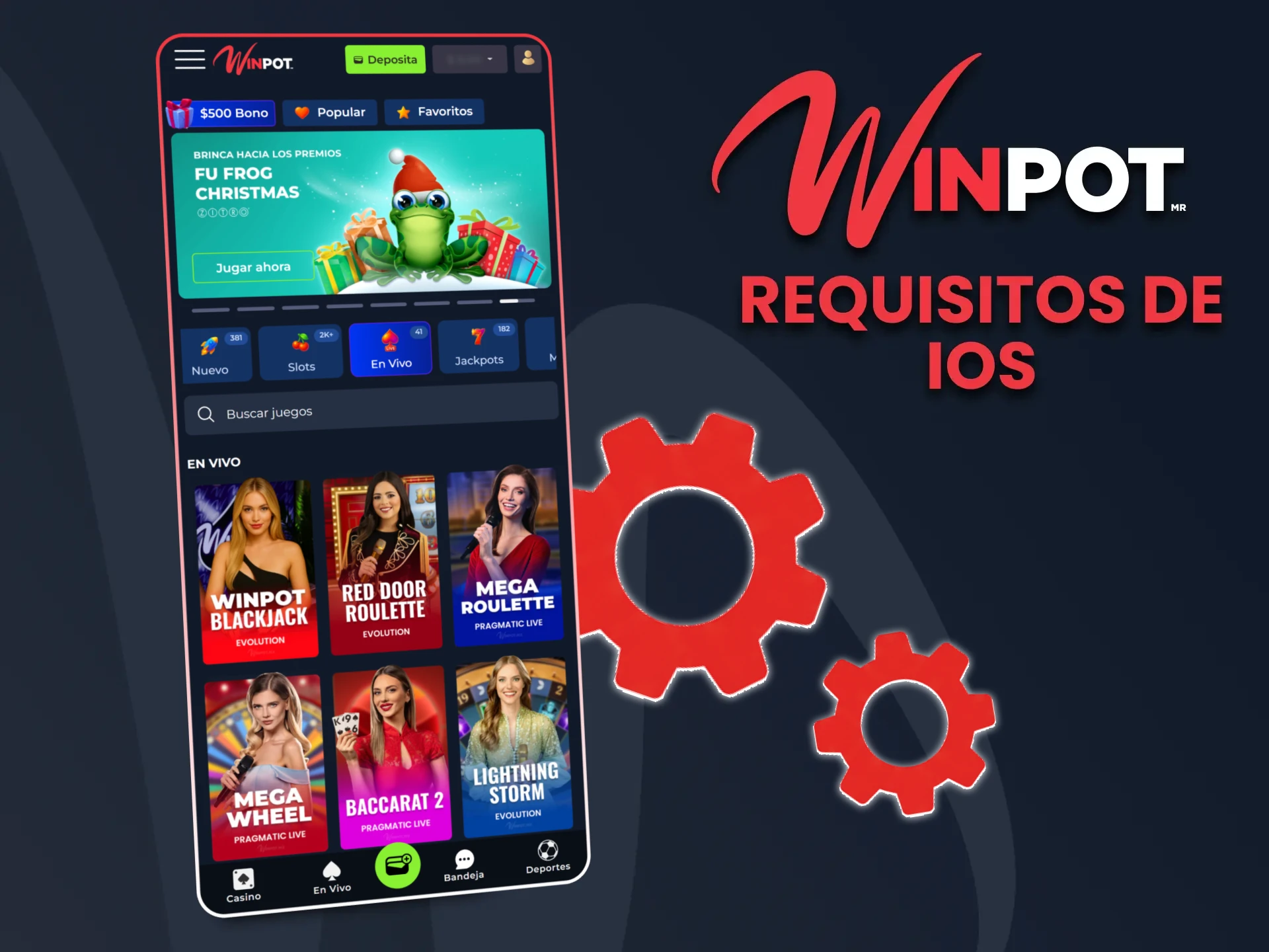Conozca las características necesarias de su dispositivo iOS para instalar la aplicación Winpot.