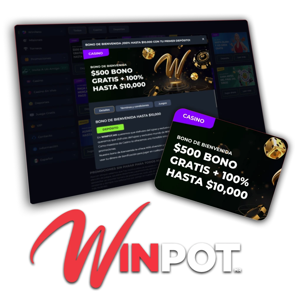 Conoce el bono de bienvenida de Winpot Casino.