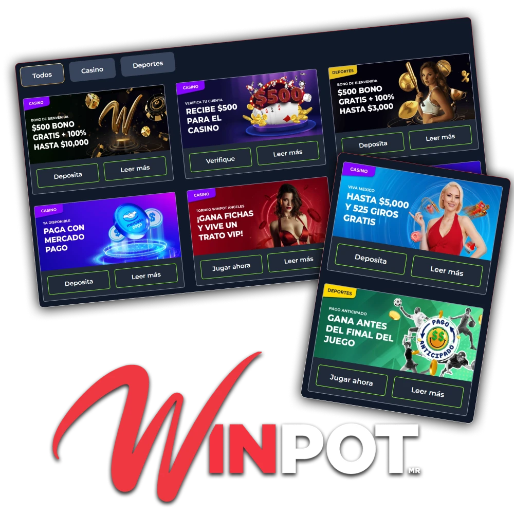 Conoce las promociones y bonos de Winpot Casino.