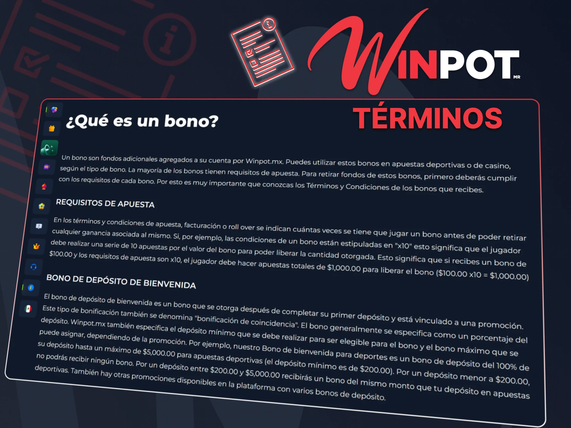 Estudie detenidamente las reglas para utilizar los bonos en el sitio del casino Winpot.