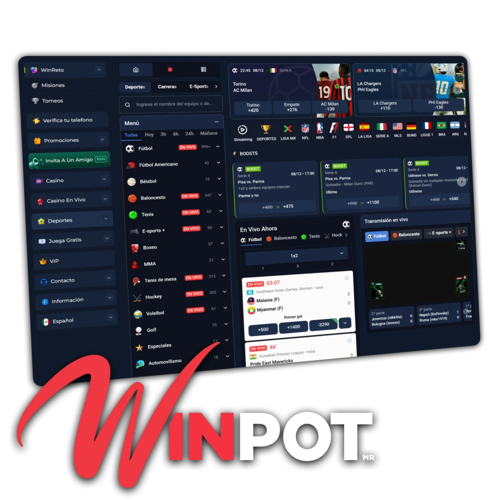 Hablaremos de apuestas deportivas en el sitio web de Winpot.