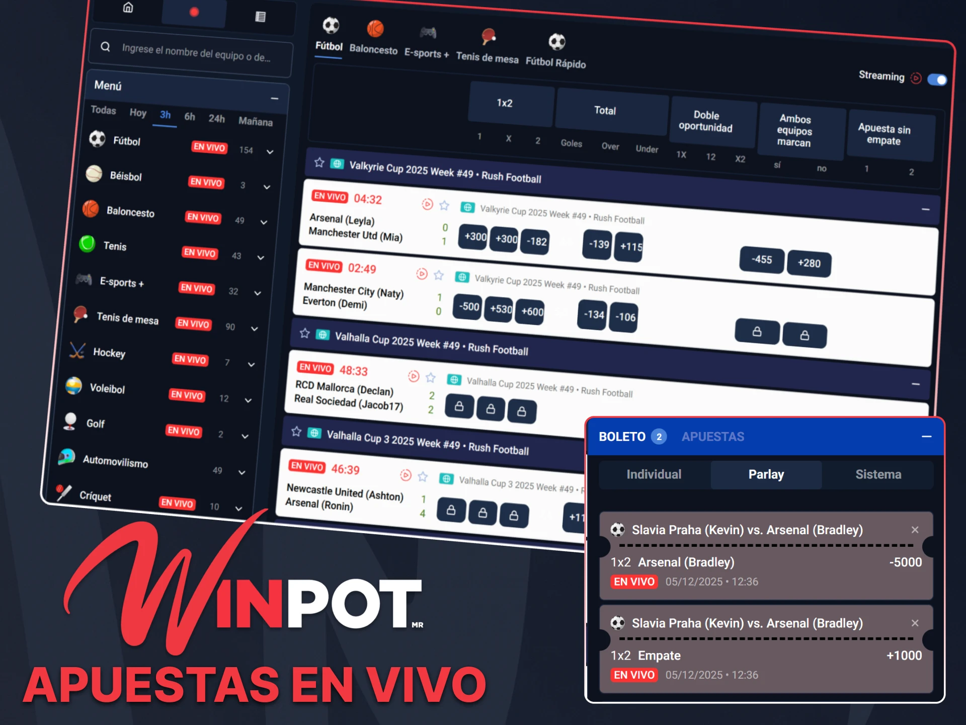 Sigue tus apuestas en vivo con cuotas dinámicas y control total en el sitio oficial de Winpot.