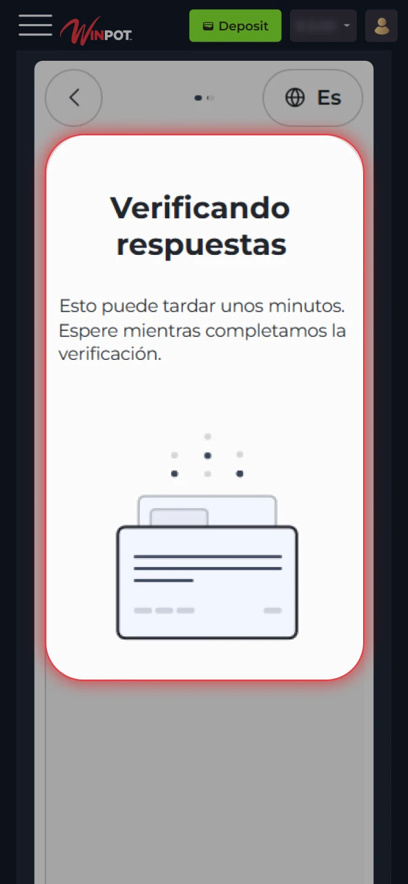 Espera la revisión del equipo de cumplimiento en la plataforma oficial Winpot México.