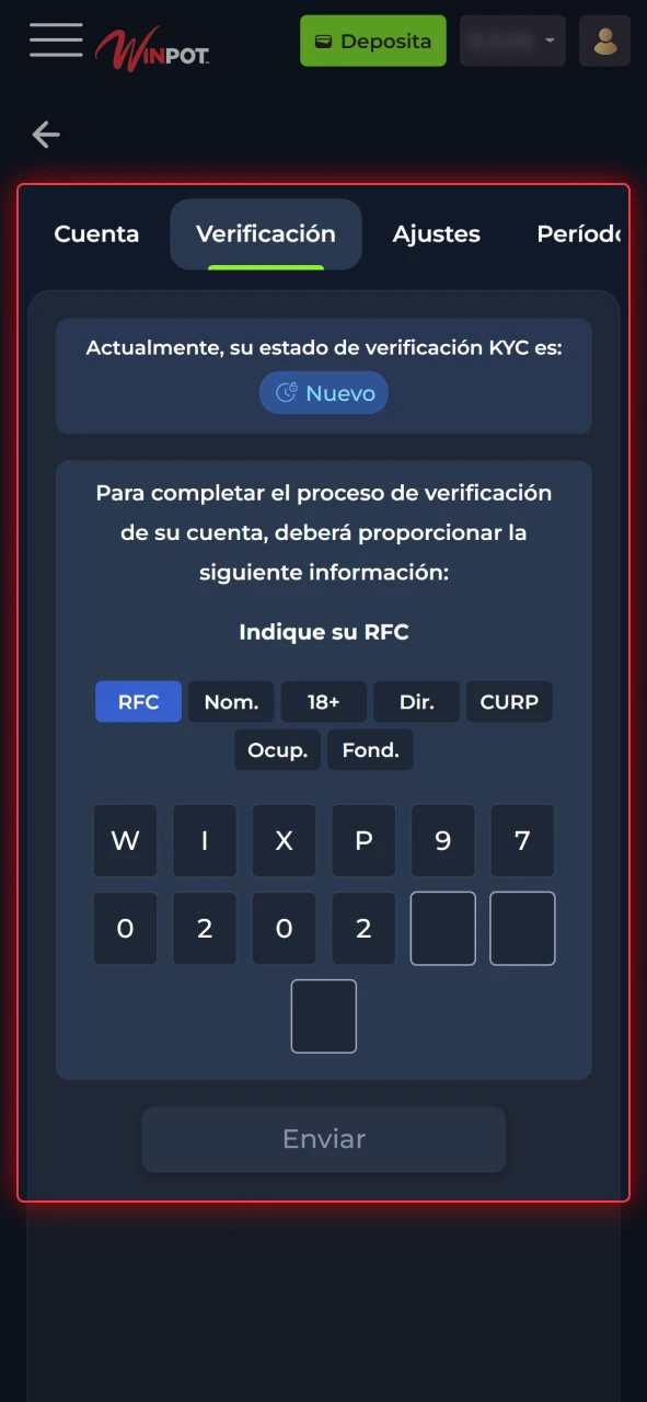 Activa 2FA para aumentar la seguridad de tu cuenta en Winpot México.