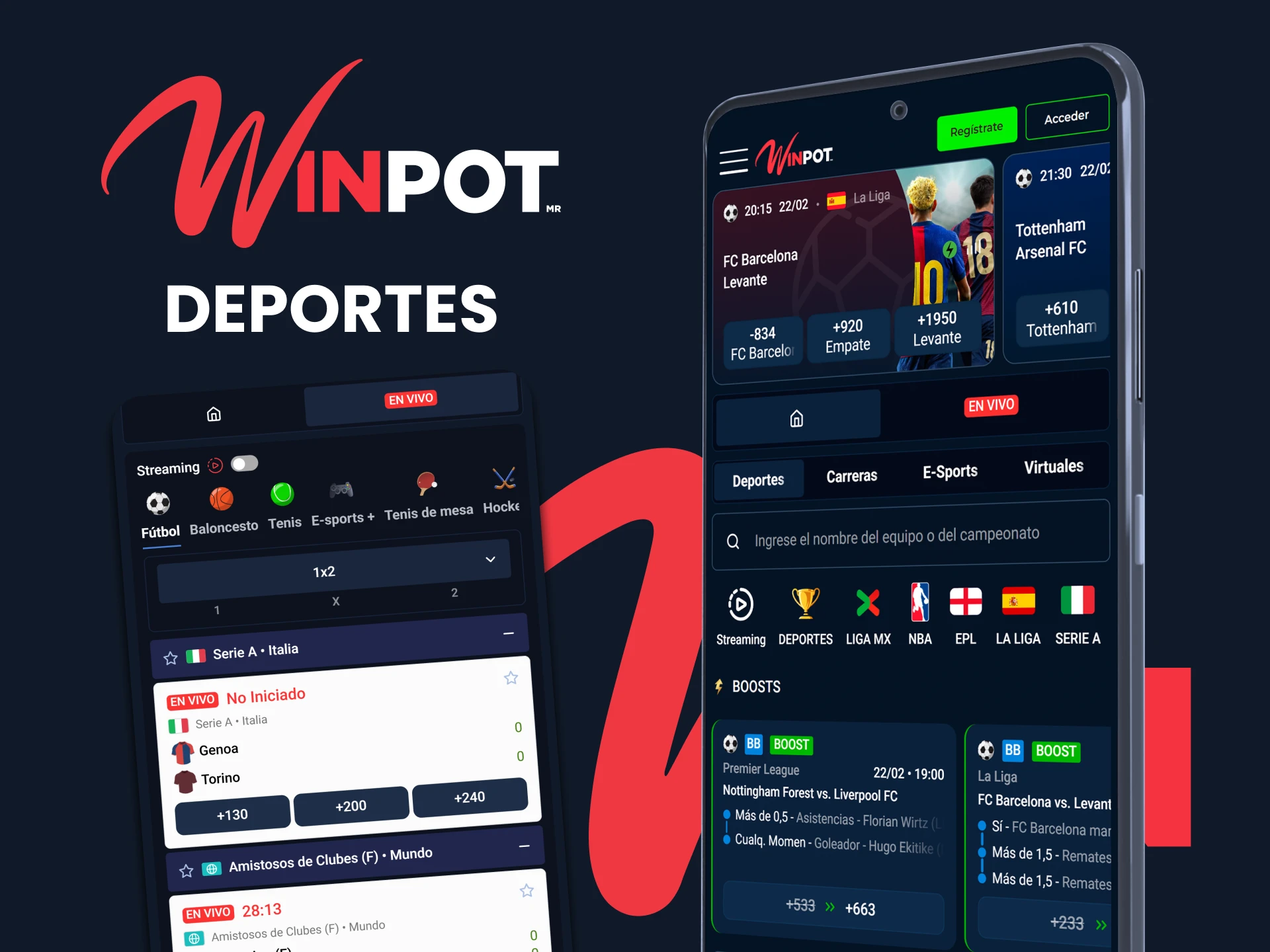 Realiza tus apuestas con la aplicación Winpot.