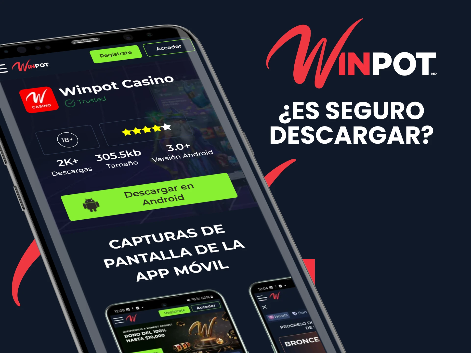 Descarga la aplicación Winpot sin preocupaciones.