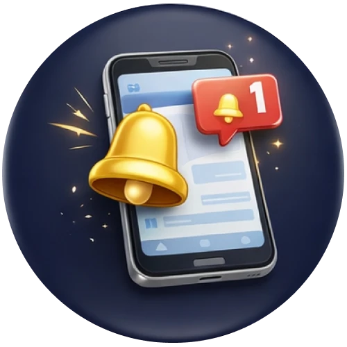 Alertas instantáneas en la pantalla del celular sobre resultados deportivos y promociones exclusivas de Winpot.